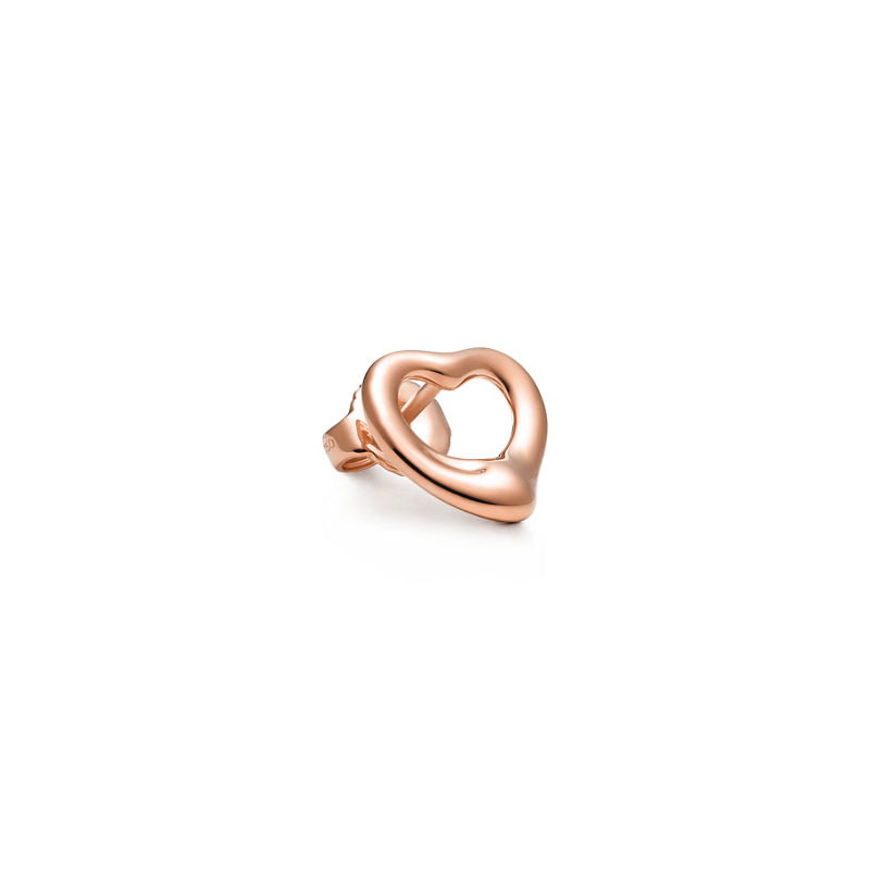 Tiffany & Co. Elsa Peretti® Pendientes de botón Open Heart en oro rosa 11 mm Rebajas
