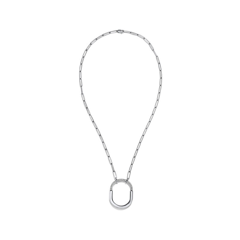 Tiffany & Co. Tiffany Lock Colgante en oro blanco con diamantes tamaño grande Ventas relámpago