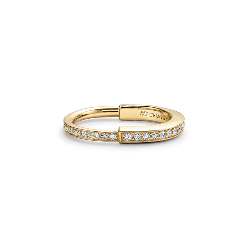 Tiffany & Co. Tiffany Lock Anillo de oro amarillo con diamantes en pavé Tienda