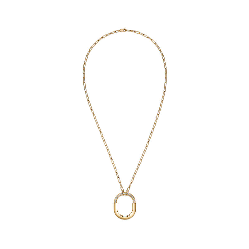 Tiffany & Co. Tiffany Lock Colgante en oro amarillo con diamantes tamaño mediano Tienda