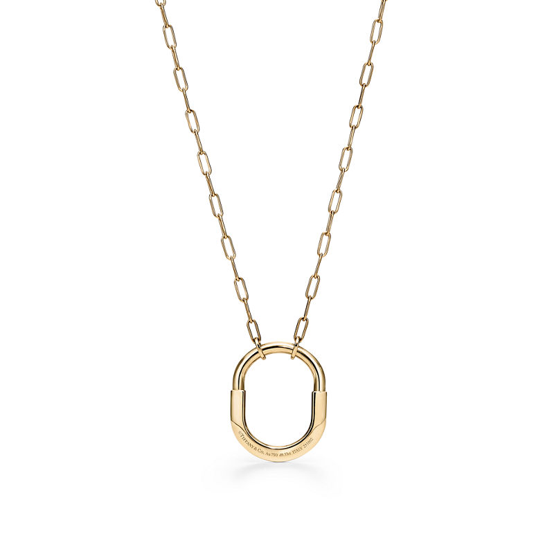 Tiffany & Co. Tiffany Lock Colgante en oro amarillo con diamantes tamaño mediano Tienda