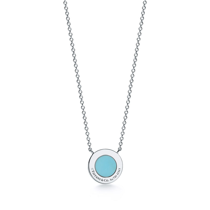 Tiffany & Co. Tiffany T Colgante circular de diamantes y turquesa de oro blanco Mejor oferta