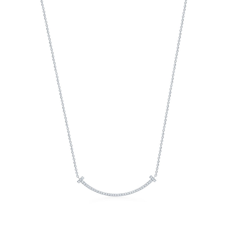 Tiffany & Co. Tiffany T Colgante Smile de oro blanco con diamantes tamaño pequeño