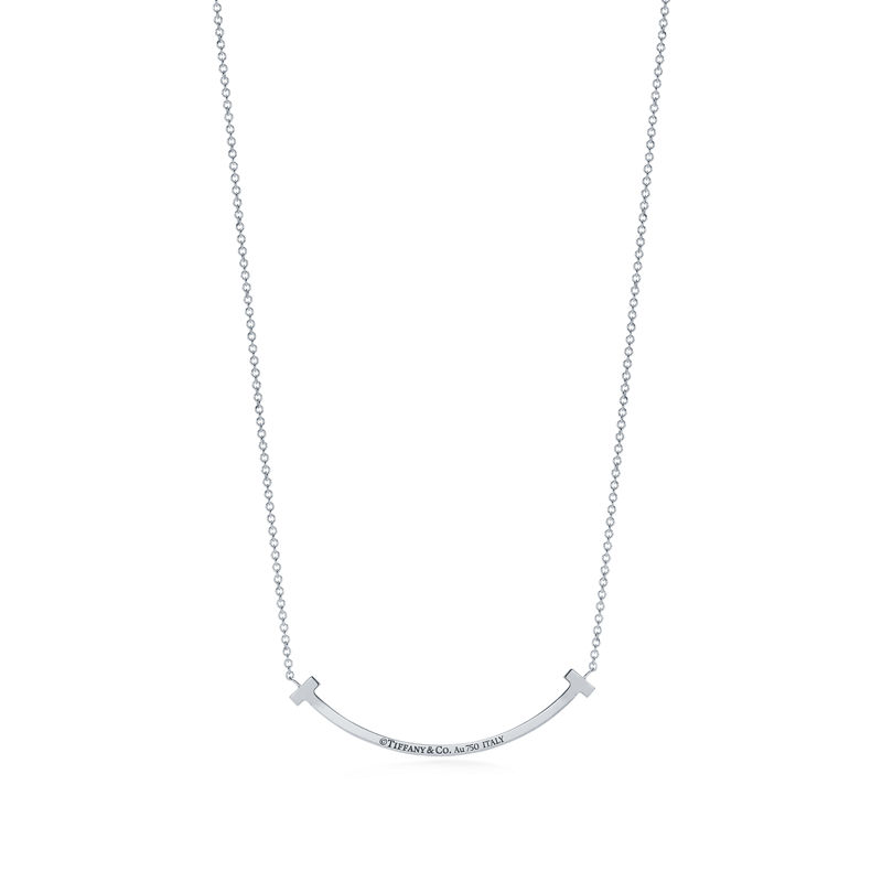 Tiffany & Co. Tiffany T Colgante Smile de oro blanco con diamantes tamaño pequeño Rebajas online