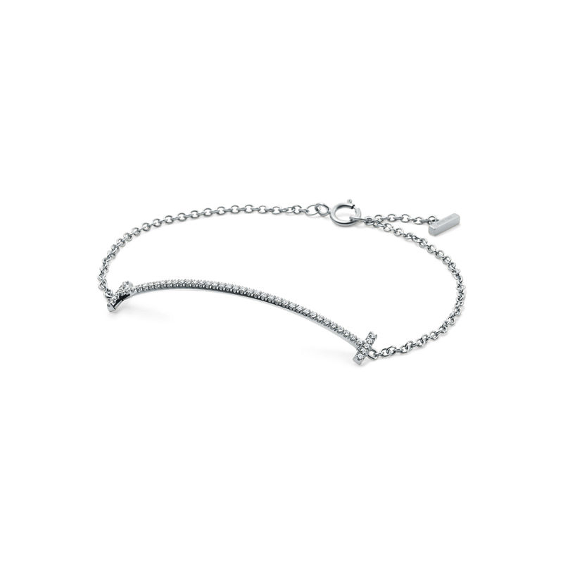 Tiffany & Co. Tiffany T Pulsera Smile de oro blanco con diamantes Rebajas top
