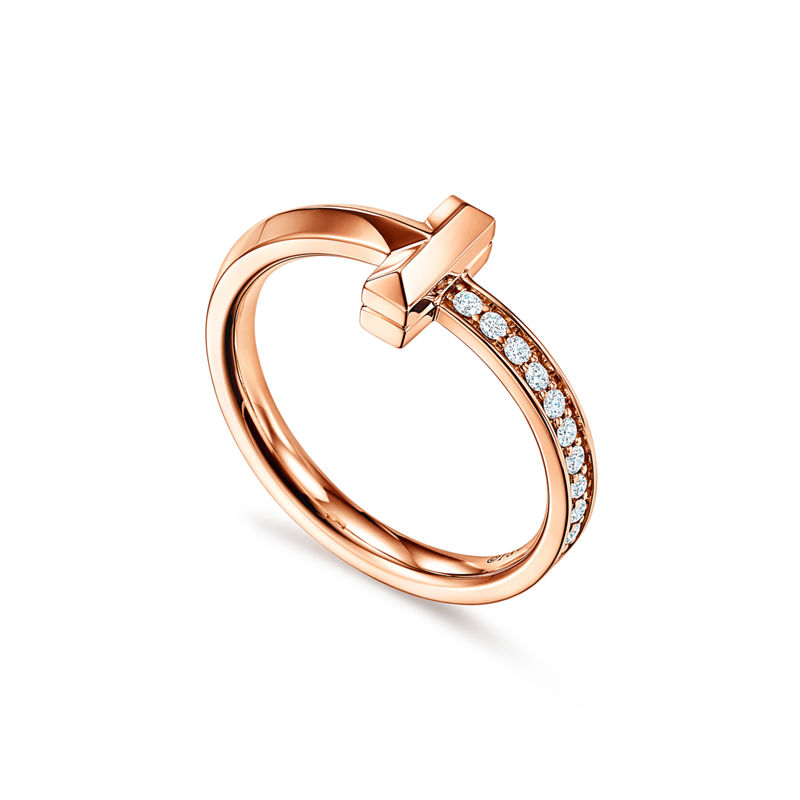 Tiffany & Co. Tiffany T T1 Anillo de oro rosa con diamantes Oferta especial