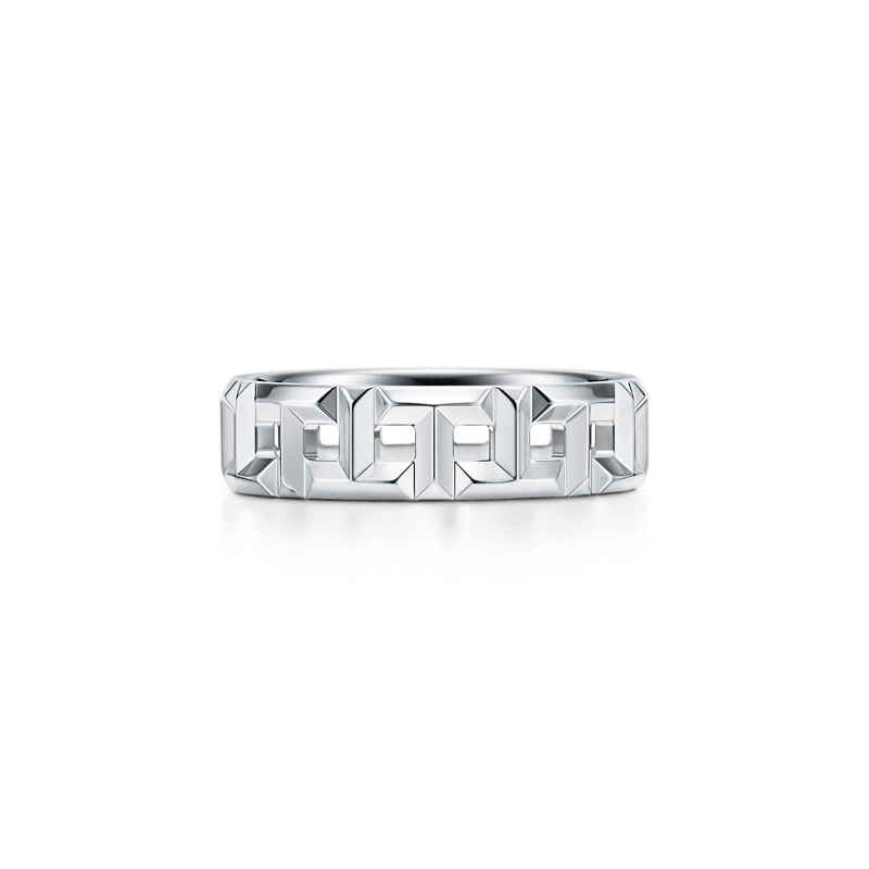 Tiffany & Co. Tiffany T Anillo ancho True de oro blanco