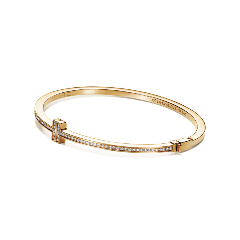 Tiffany & Co. Tiffany T Brazalete Wire articulado de diamantes de oro amarillo Último día