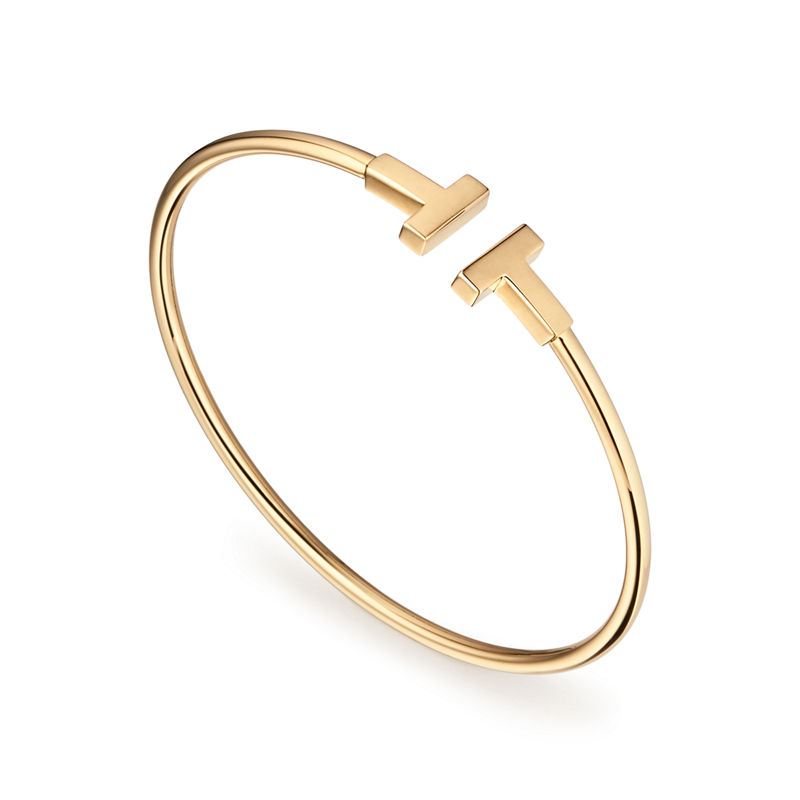 Tiffany & Co. Tiffany T Pulsera Wire de oro amarillo Precio de fábrica