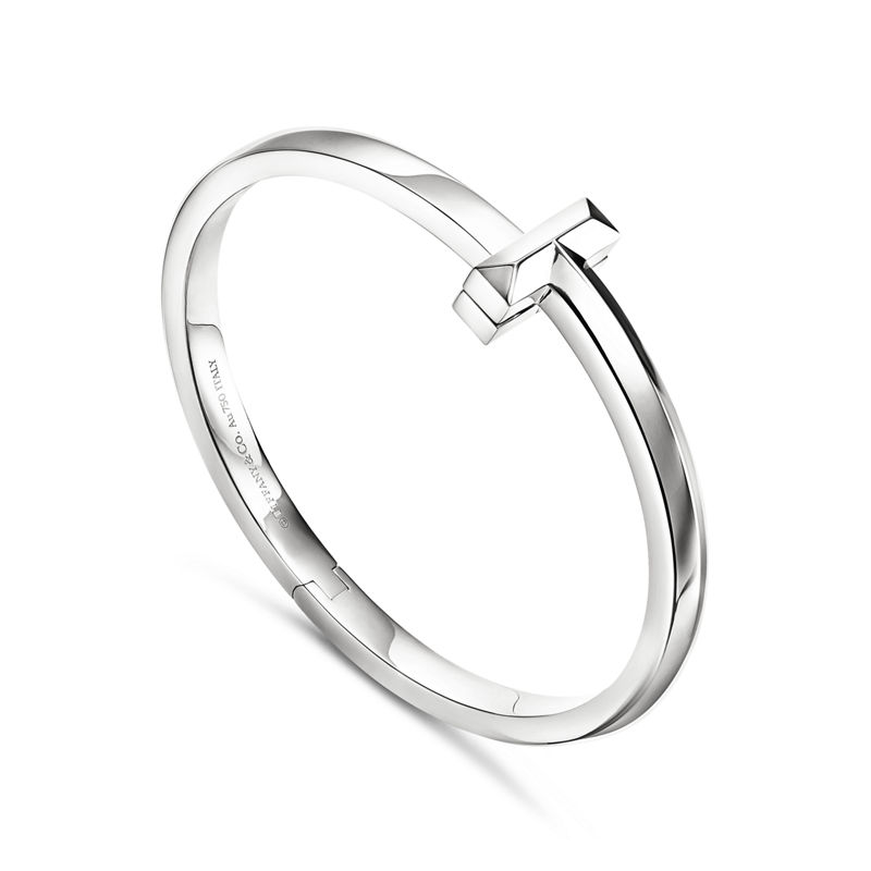 Tiffany & Co. Tiffany T T1 Brazalete articulado ancho de oro blanco Promoción por tiempo limitado