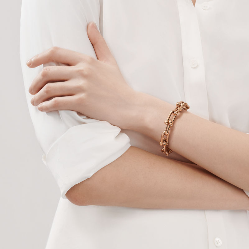 Tiffany & Co. Tiffany HardWear Pulsera de eslabones grandes de oro rosa Superdescuento