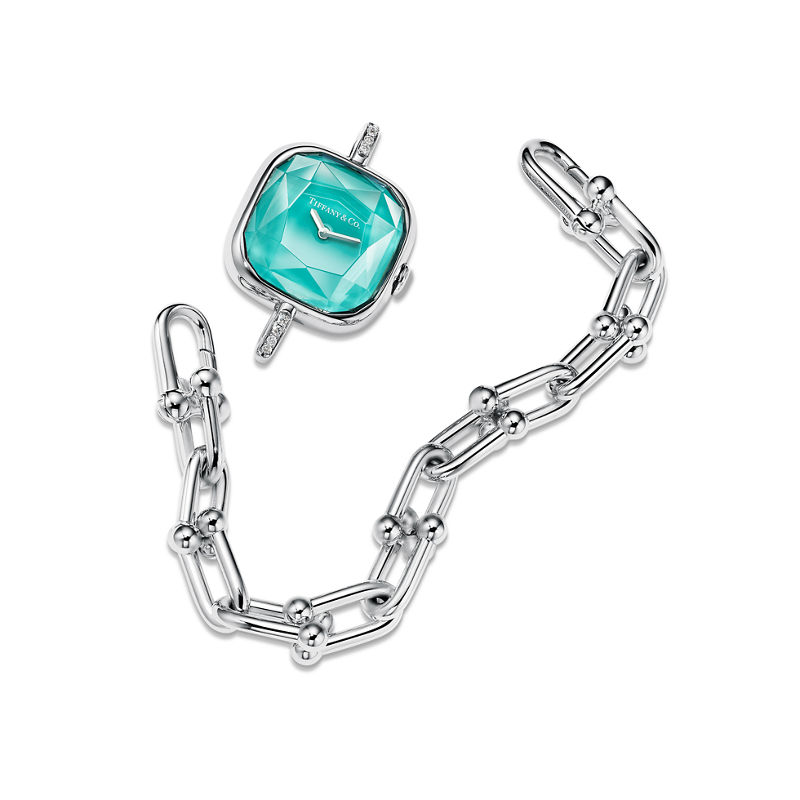 Tiffany & Co. Tiffany HardWear Reloj en plata de ley y acero con diamantes Liquidación