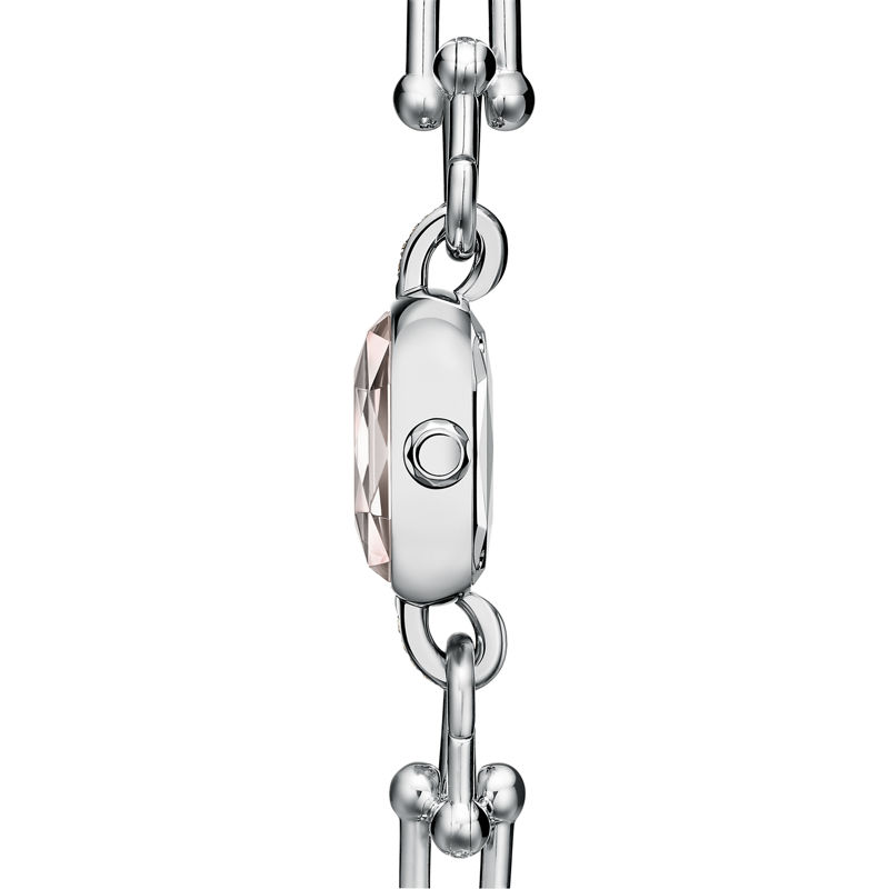 Tiffany & Co. Tiffany HardWear Reloj de plata de ley y diamantes con nácar rosa Envío internacional gratuito
