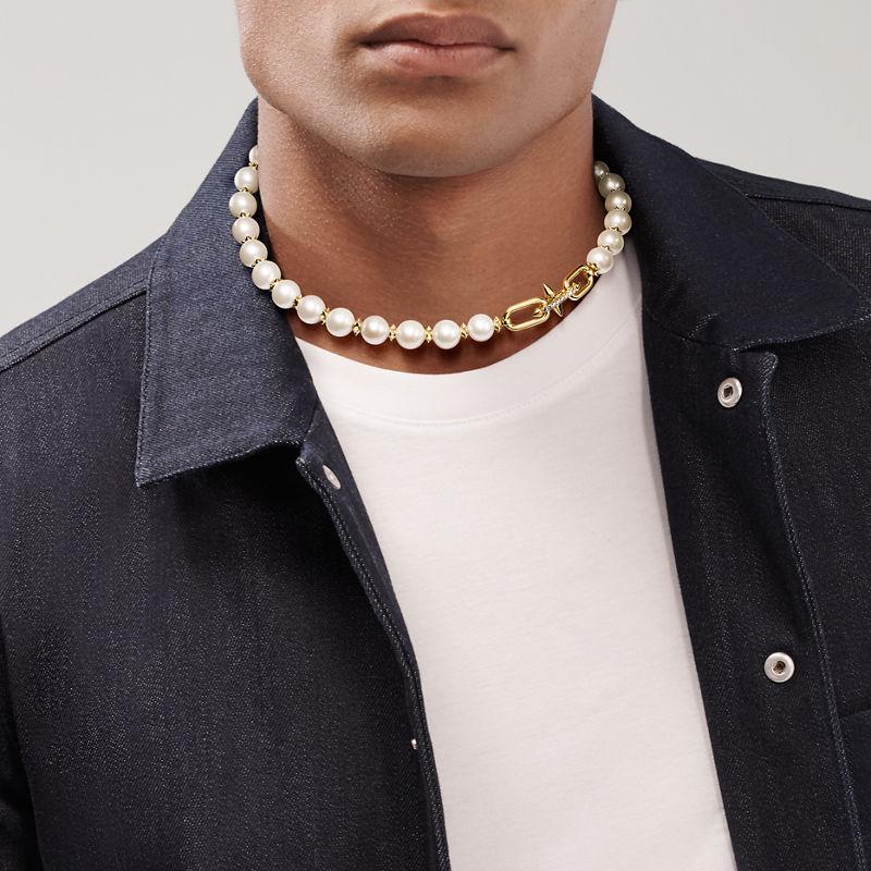 Tiffany & Co. Tiffany Titan by Pharrell Williams Collar de perlas de oro amarillo con diamantes Precios de Black Friday