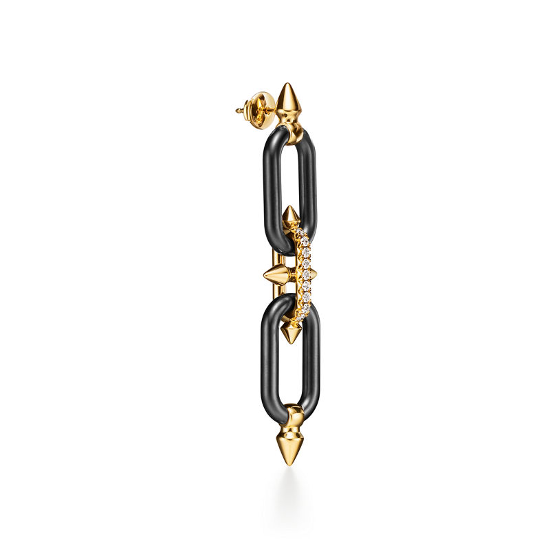 Tiffany & Co. Tiffany Titan by Pharrell Williams Pendientes de titanio oro y diamantes Libre de impuestos