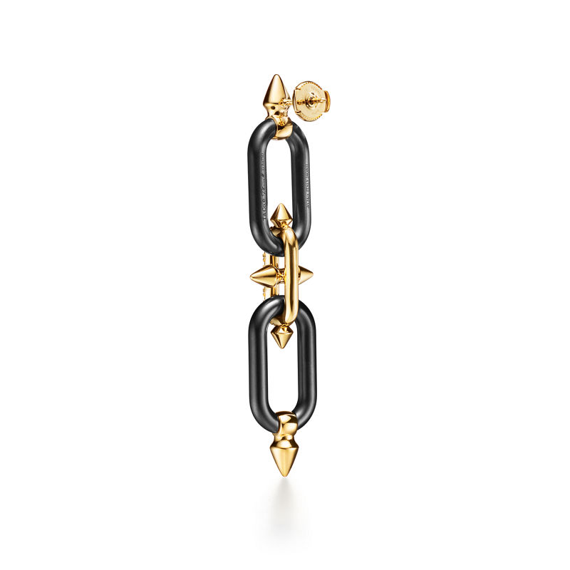 Tiffany & Co. Tiffany Titan by Pharrell Williams Pendientes de titanio oro y diamantes Libre de impuestos