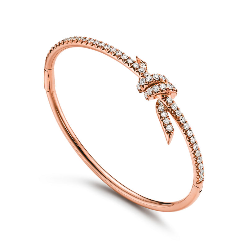 Tiffany & Co. Tiffany Knot Brazalete de oro rosa con diamantes Oferta exclusiva