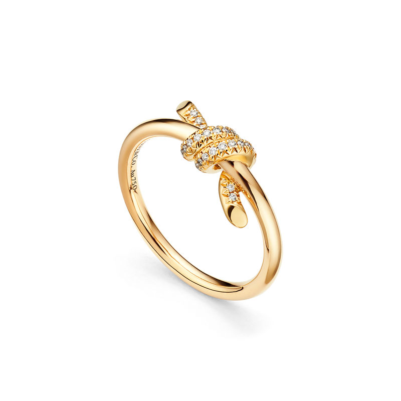 Tiffany & Co. Tiffany Knot Anillo en oro amarillo con diamantes Venta caliente