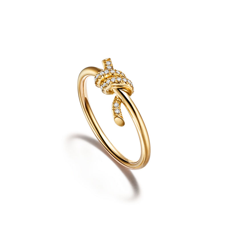 Tiffany & Co. Tiffany Knot Anillo en oro amarillo con diamantes Venta caliente
