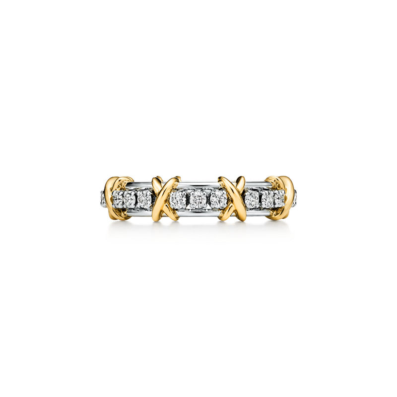 Tiffany & Co. Jean Schlumberger by Tiffany Anillo estrecho Sixteen Stone con diamantes