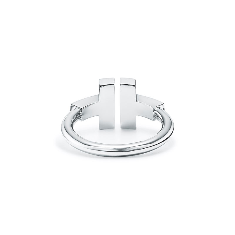 Tiffany & Co. Tiffany T Anillo Wire de diamantes y turquesa de oro blanco Tienda de fábrica