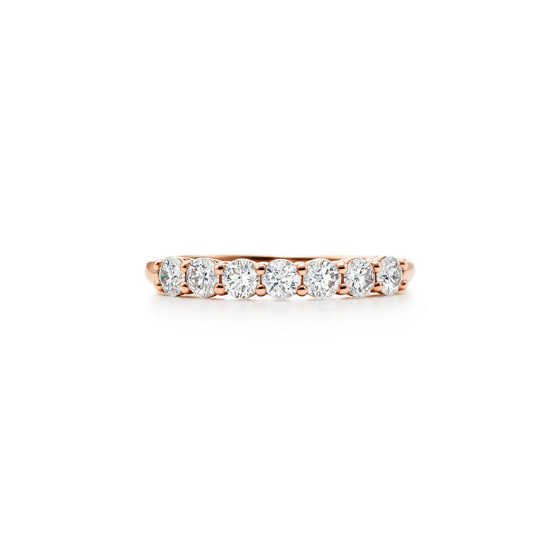 Tiffany & Co. Tiffany Forever Alianza en oro rosa con medio círculo de diamantes 3 mm de ancho