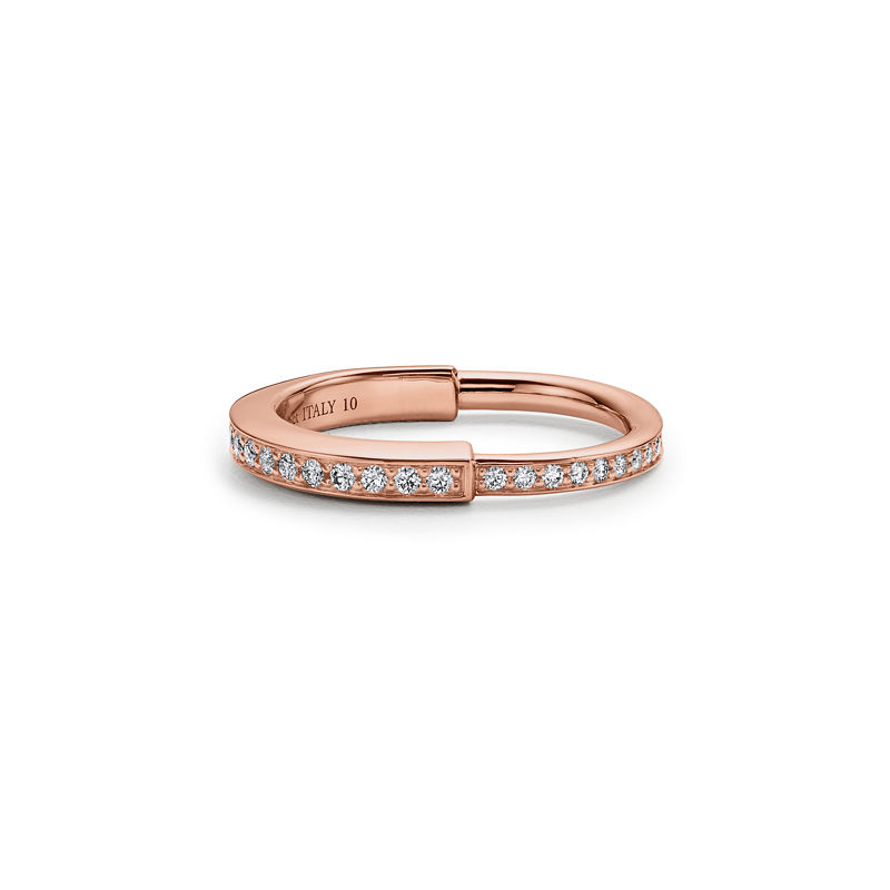 Tiffany & Co. Tiffany Lock Anillo de oro rosa con diamantes en pavé
