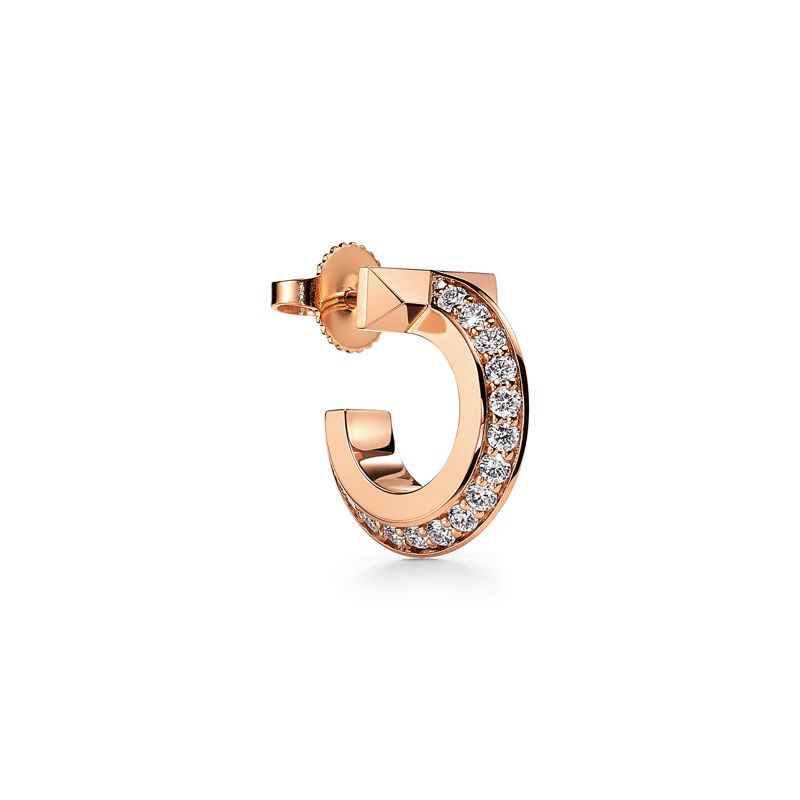 Tiffany & Co. Tiffany T Pendientes de aro T1 de oro rosa con diamantes Precios de Black Friday