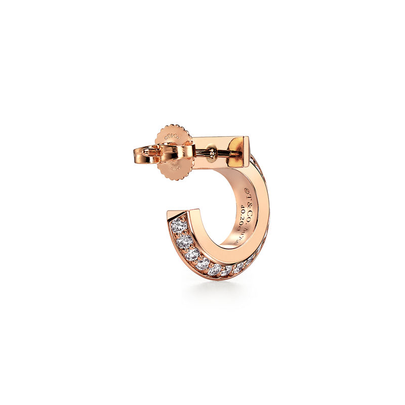 Tiffany & Co. Tiffany T Pendientes de aro T1 de oro rosa con diamantes Precios de Black Friday