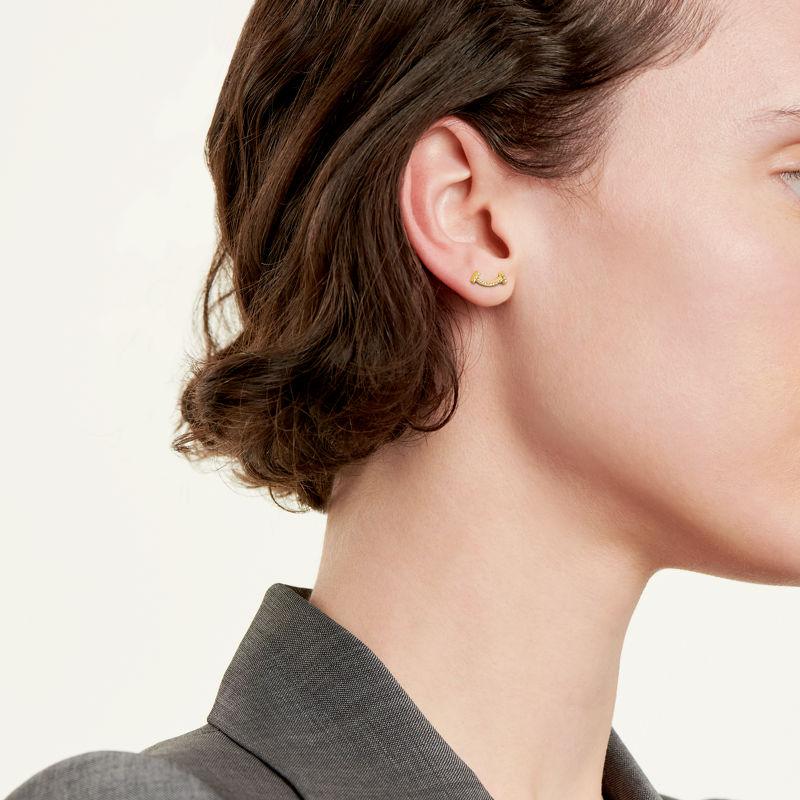 Tiffany & Co. Tiffany T Pendientes Smile de oro con diamantes Libre de impuestos