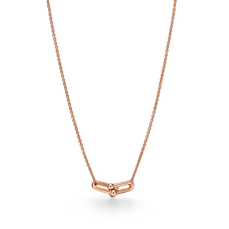 Tiffany & Co. Tiffany HardWear Colgante de eslabones dobles pequeños de oro rosa Oferta exclusiva
