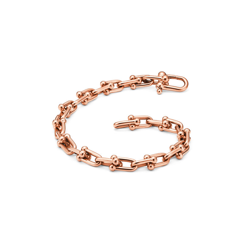 Tiffany & Co. Tiffany HardWear Pulsera de eslabones pequeños de oro rosa Última moda