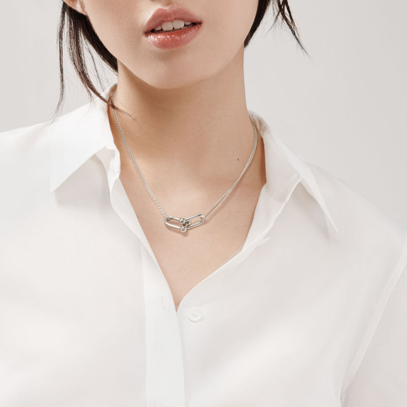 Tiffany & Co. Tiffany HardWear Colgante de eslabones dobles grandes de plata de ley Ofertas de temporada