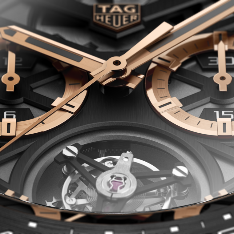 TAG Heuer TAG Heuer Carrera Chronograph Tourbillon Automático 45 mm Titanio con revestimiento de PVD CAR5A5U.FC6377 Los más vendidos