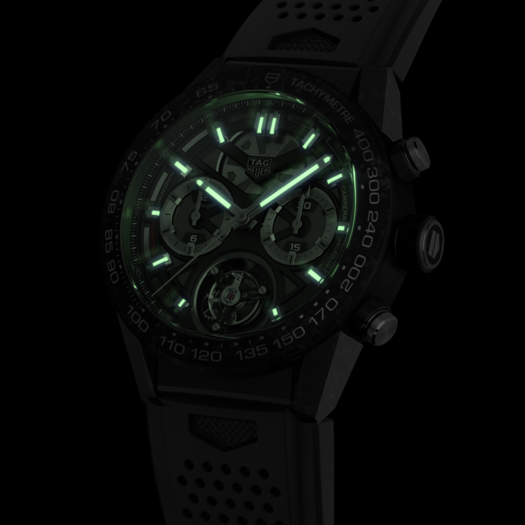 TAG Heuer TAG Heuer Carrera Chronograph Tourbillon Automático 45 mm Titanio con revestimiento de PVD CAR5A8W.FT6071 Ventas relámpago