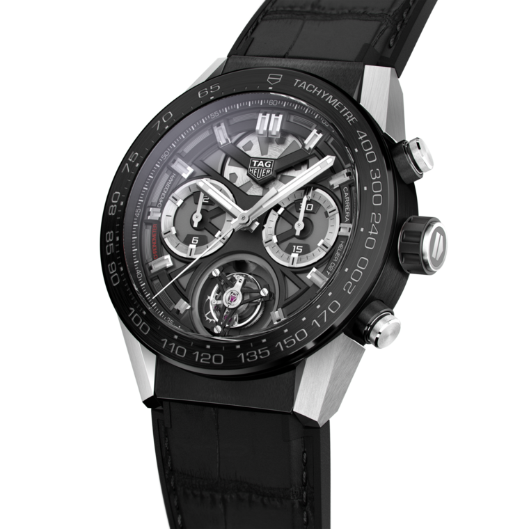 TAG Heuer TAG Heuer Carrera Chronograph Tourbillon Automático 45 mm Titanio con revestimiento de PVD CAR5A8Y.FC6377