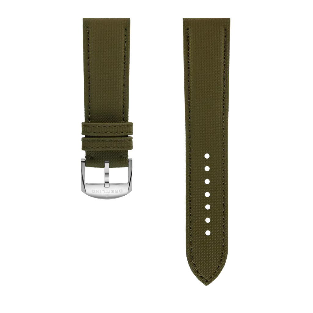 Breitling Correa de piel de becerro verde oliva - 22 MM