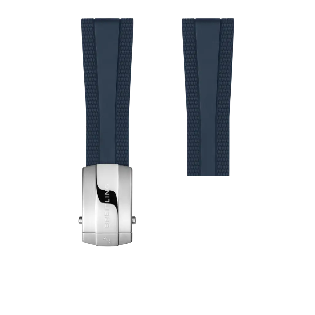 Breitling Correa de caucho azul - 24 MM