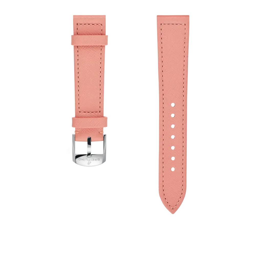 Breitling Correa de piel de becerro en color frambuesa - 18 MM