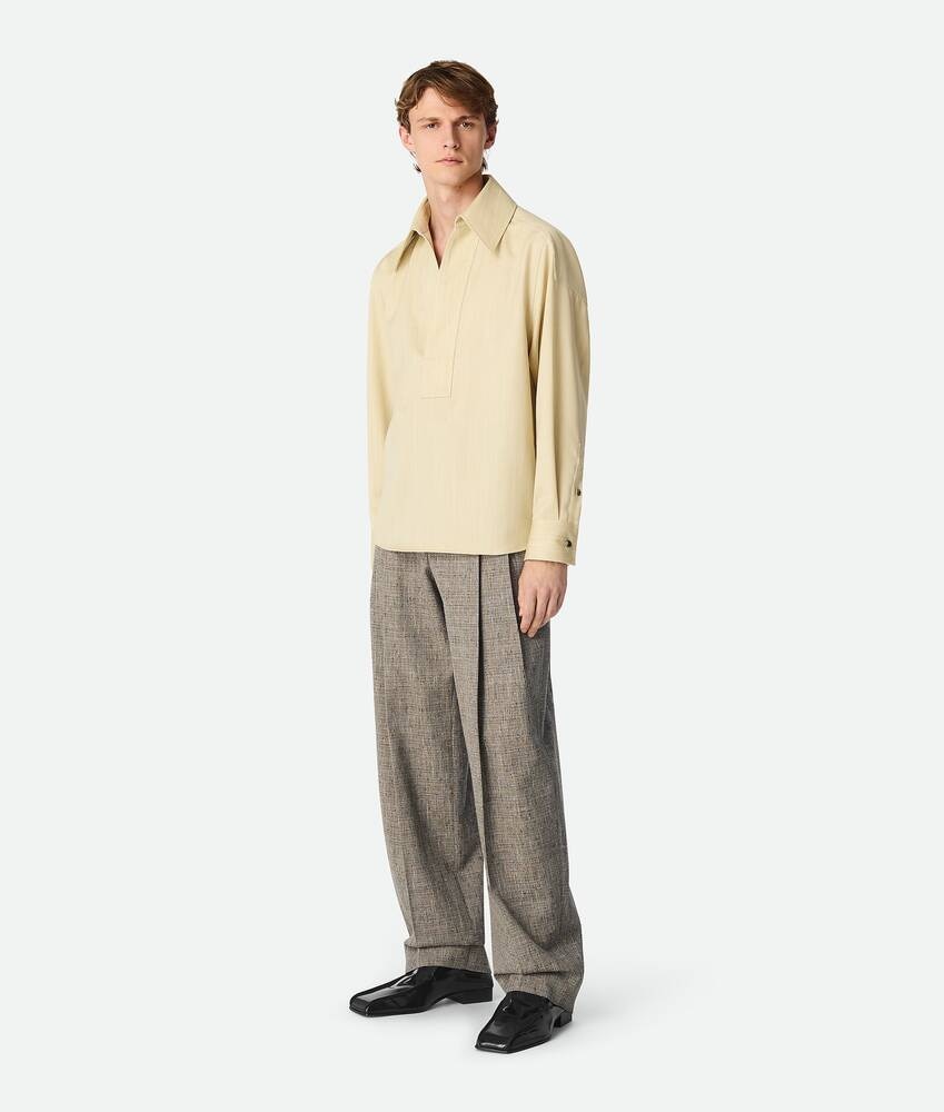 Bottega Veneta Camisa de lana con un discreto motivo chevron Mejor oferta