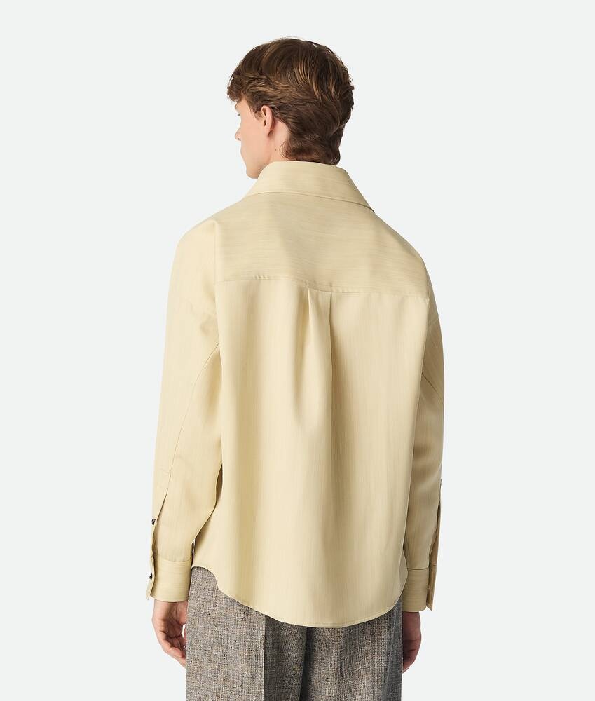 Bottega Veneta Camisa de lana con un discreto motivo chevron Mejor oferta