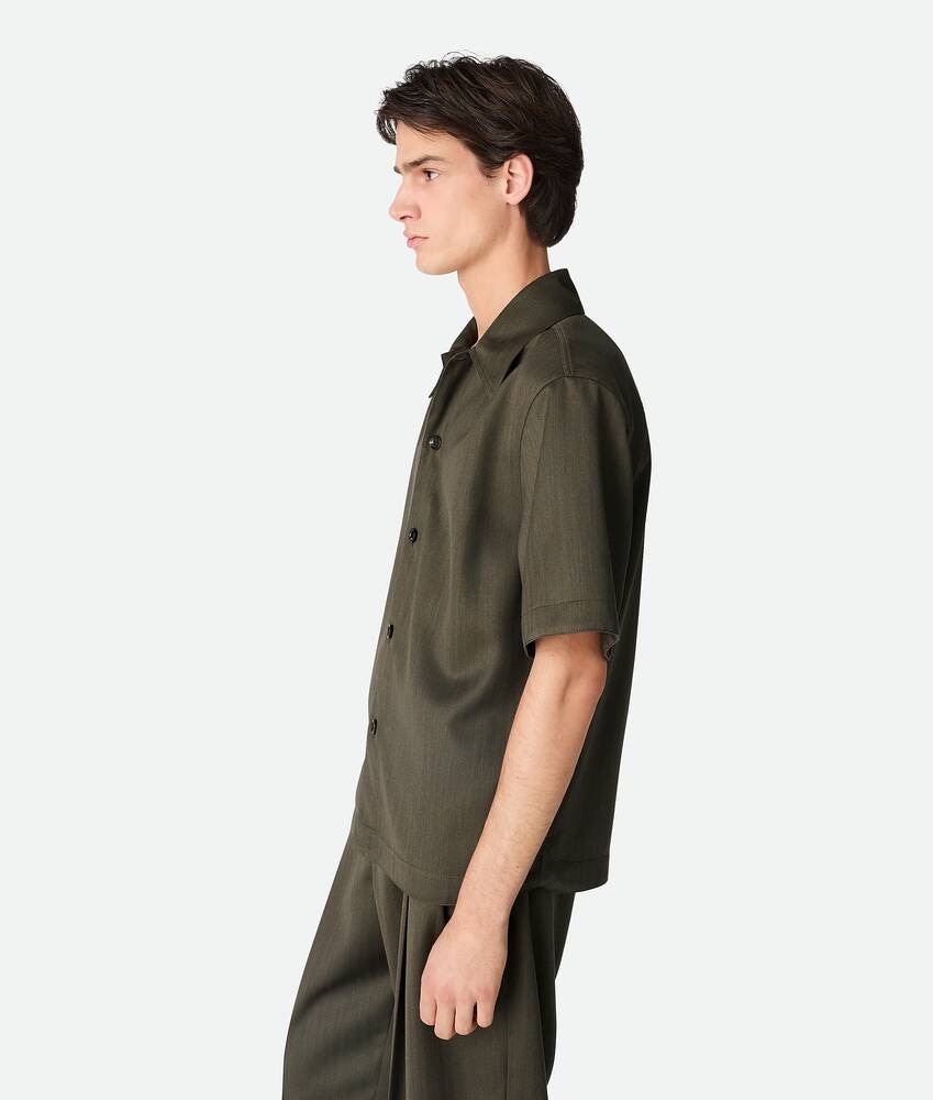 Bottega Veneta Camisa de lana con un discreto motivo chevron Rebajas online