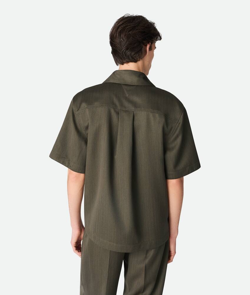 Bottega Veneta Camisa de lana con un discreto motivo chevron Rebajas online
