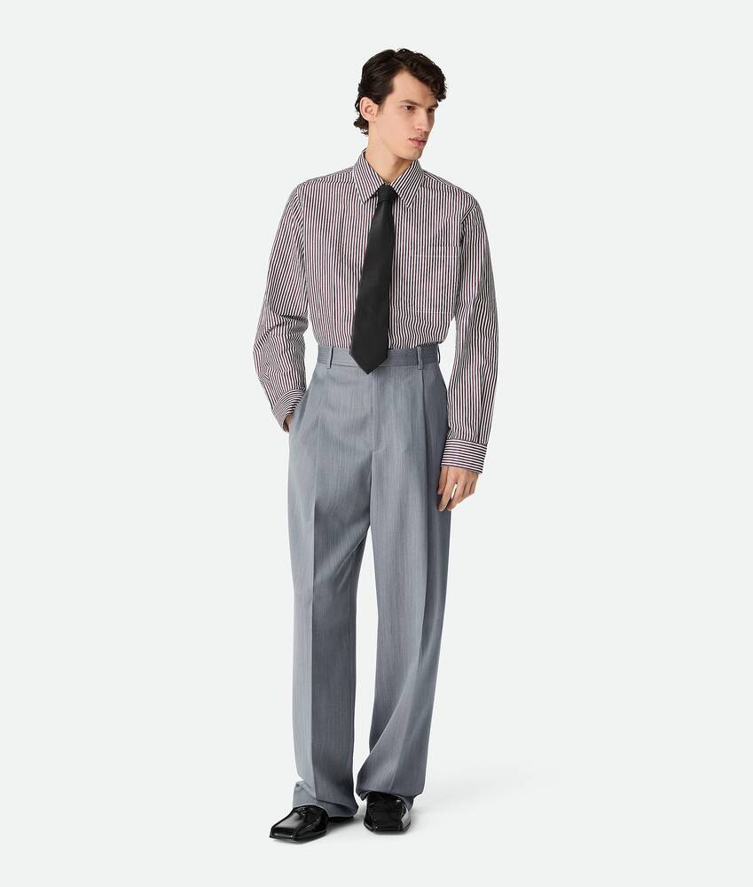 Bottega Veneta Pantalones Wide Leg de lana con un discreto motivo chevron