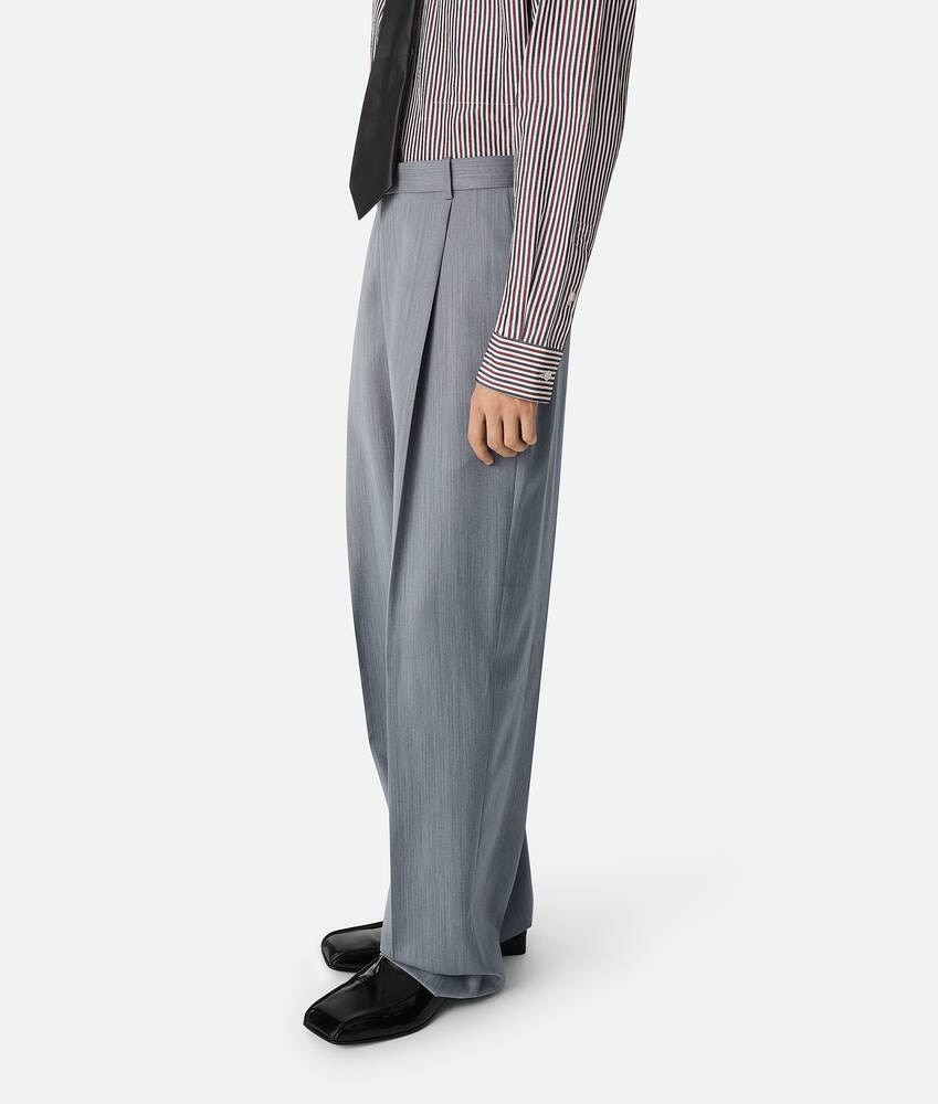 Bottega Veneta Pantalones Wide Leg de lana con un discreto motivo chevron Oferta especial