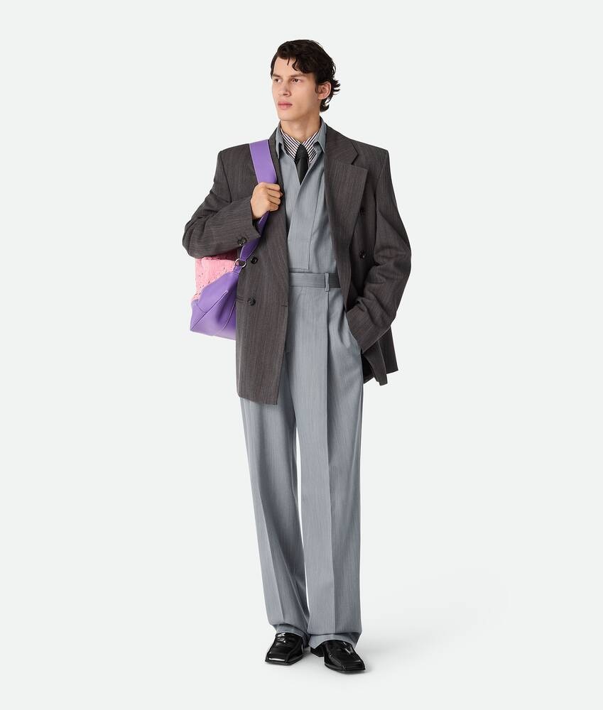 Bottega Veneta Pantalones Wide Leg de lana con un discreto motivo chevron Oferta especial