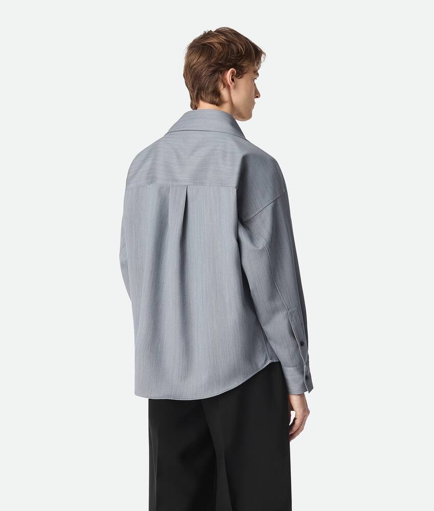 Bottega Veneta Camisa de lana con un discreto motivo chevron Últimos 3 días