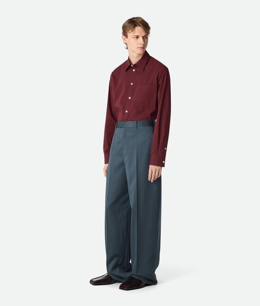 Bottega Veneta Pantalones rectos de lana con un discreto motivo chevron ÚLTIMAS EDICIONES