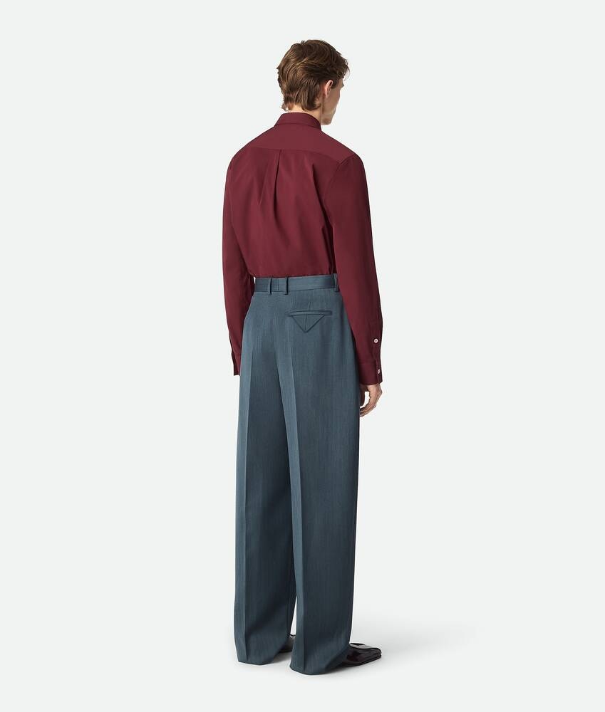 Bottega Veneta Pantalones rectos de lana con un discreto motivo chevron ÚLTIMAS EDICIONES