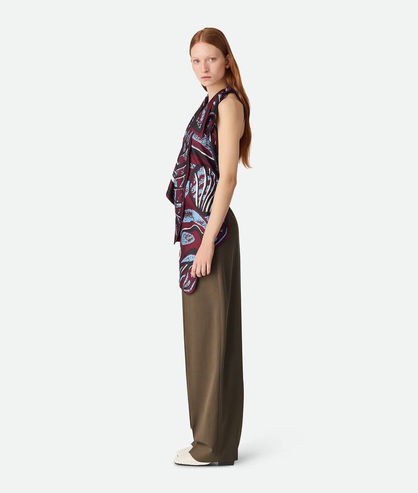 Bottega Veneta Blusa estampada de sarga de seda En línea
